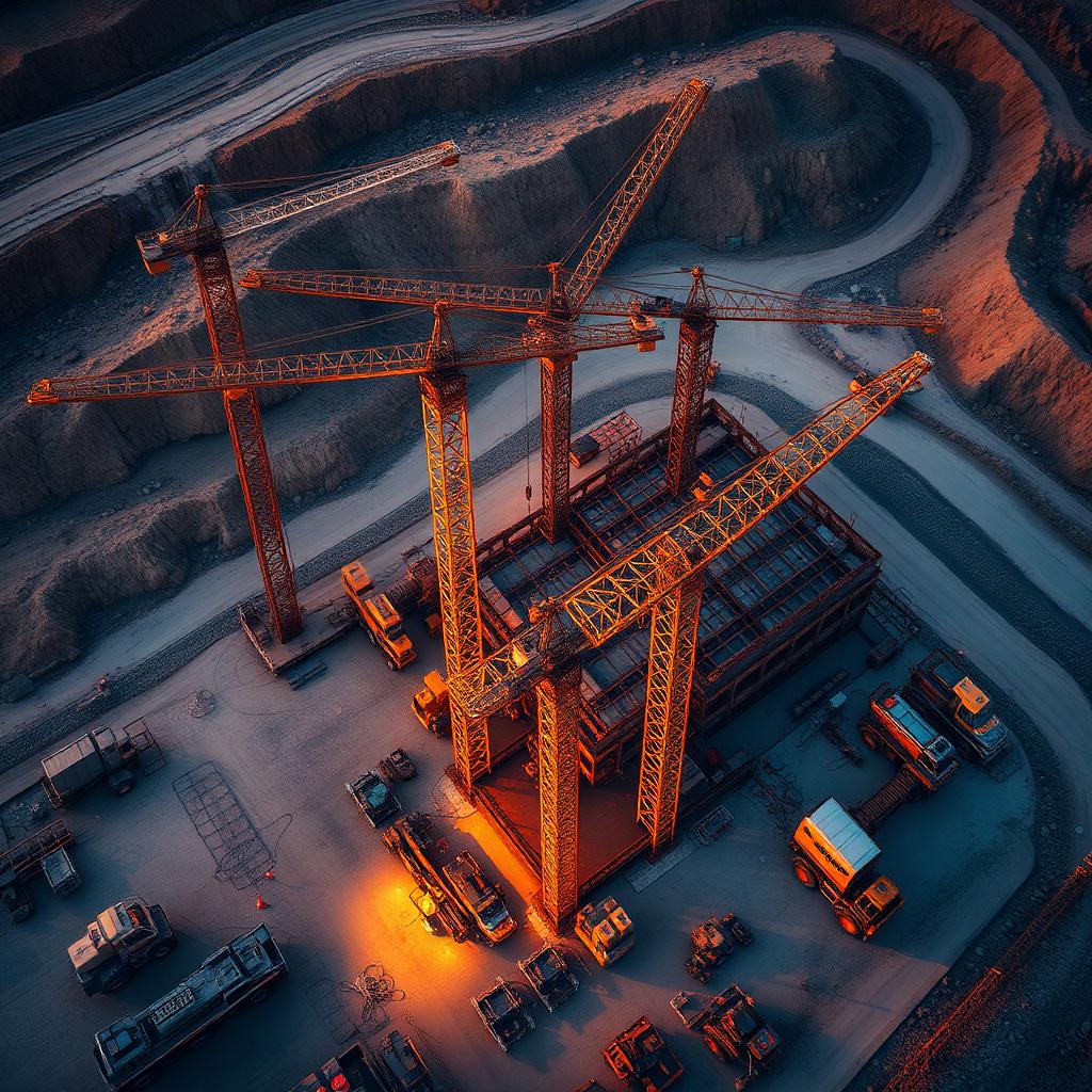 Aerial view of a major industrial project