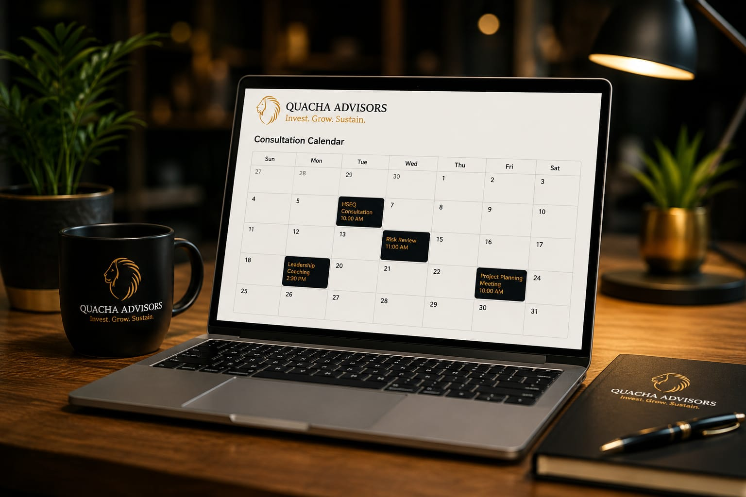 Consultation calendar on laptop